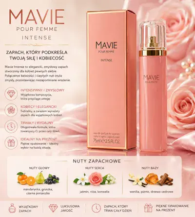 Mavie Pour Femme Intense Perfumy 75ml Elegancki Zapach Damski