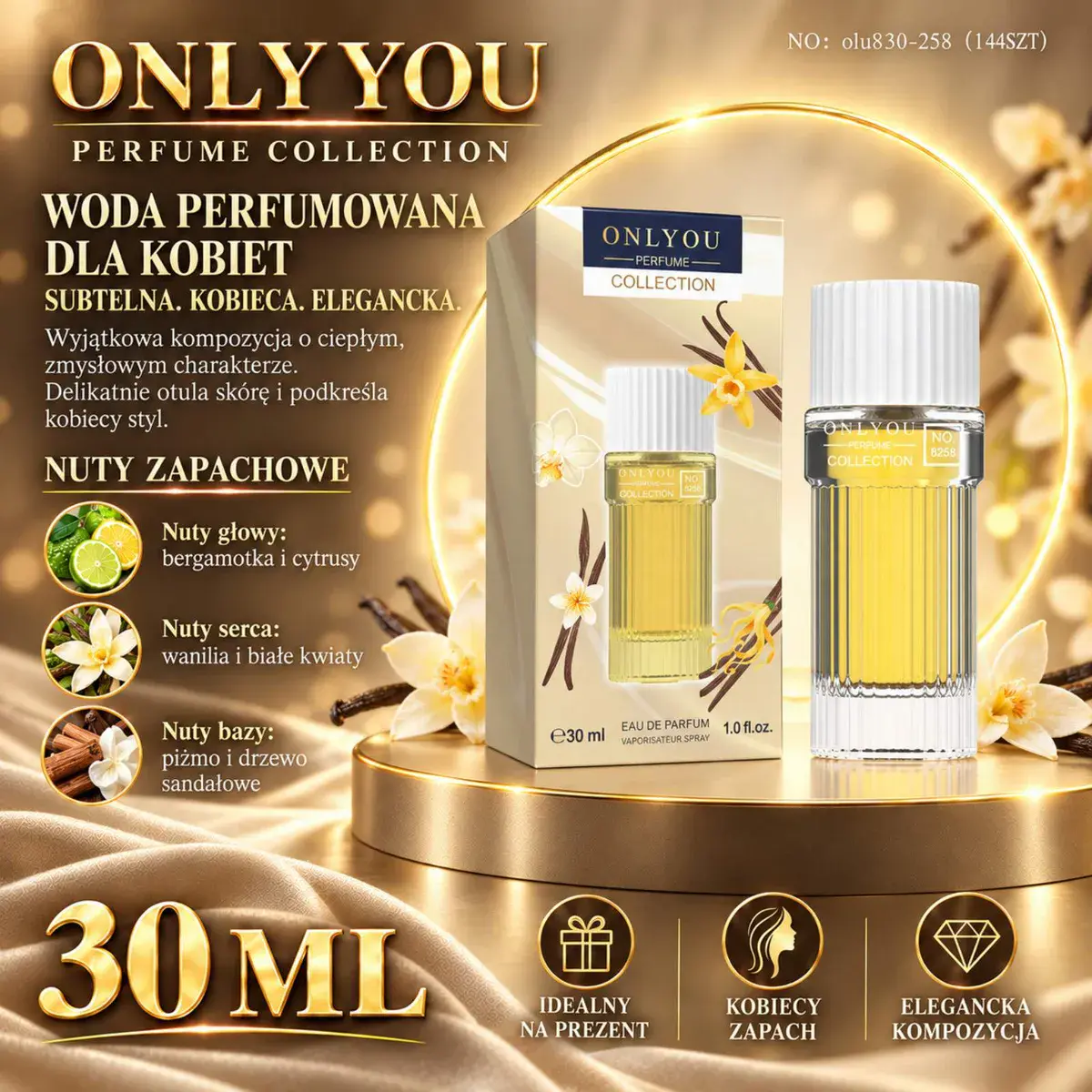Only You Perfumowana Woda Damska 30 ml z Nutami Wanilii i Piżma