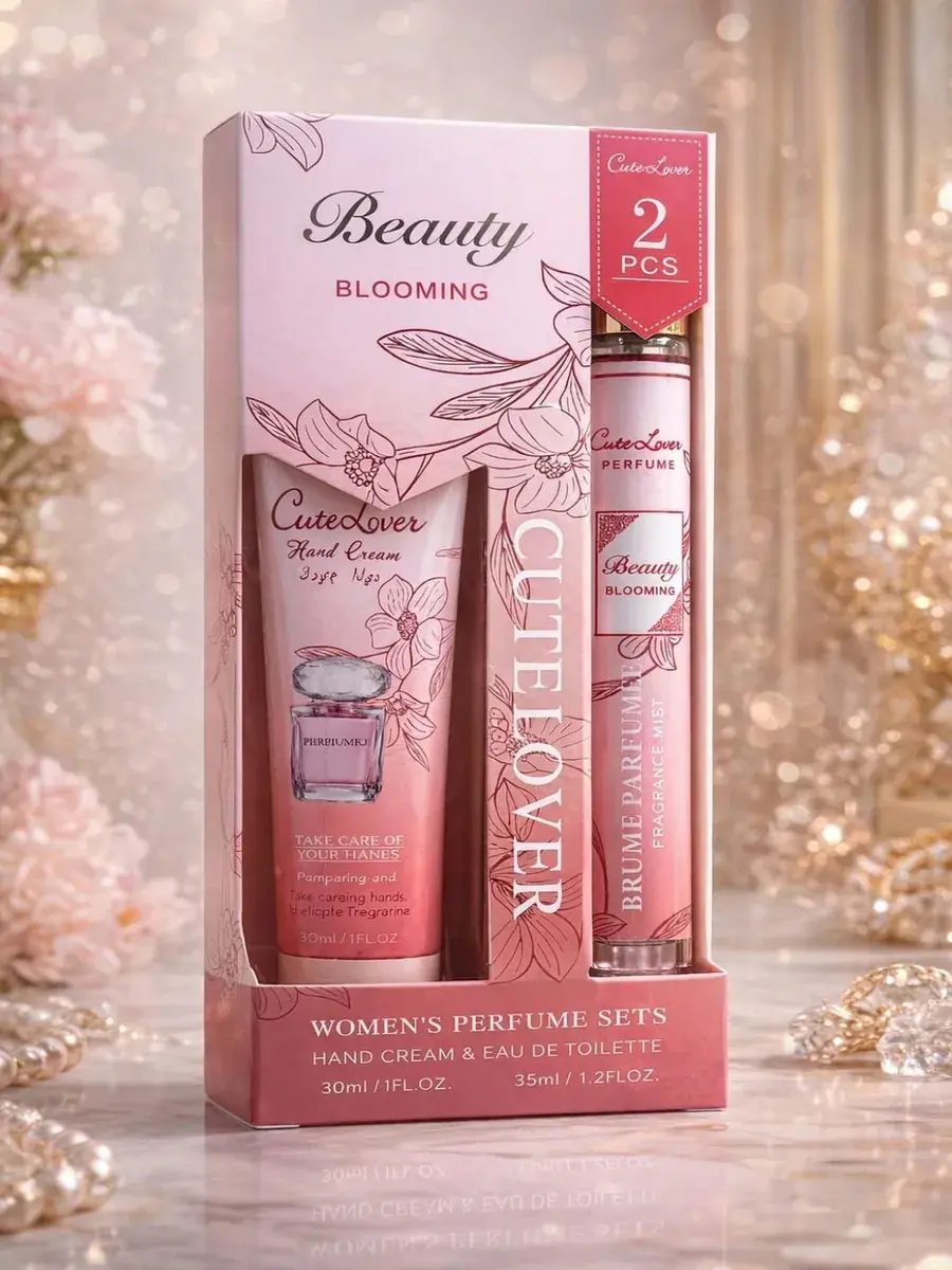 Zestaw CuteLover krem do rąk i perfumetka Beauty Blooming różowy