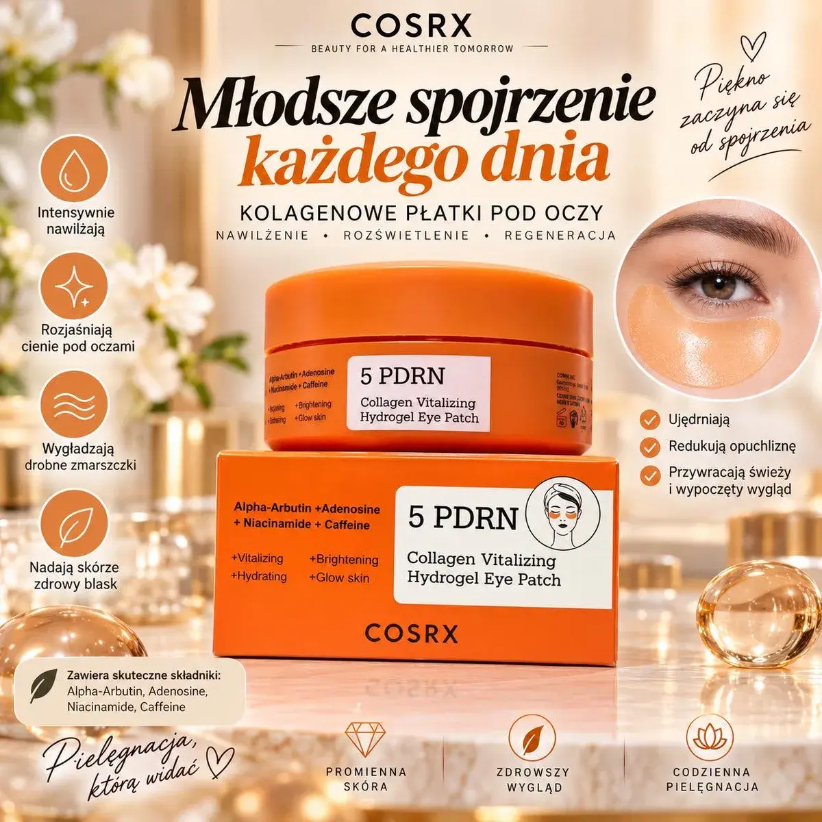 COSRX Kolagenowe Płatki Hydrożelowe pod Oczy 12 szt