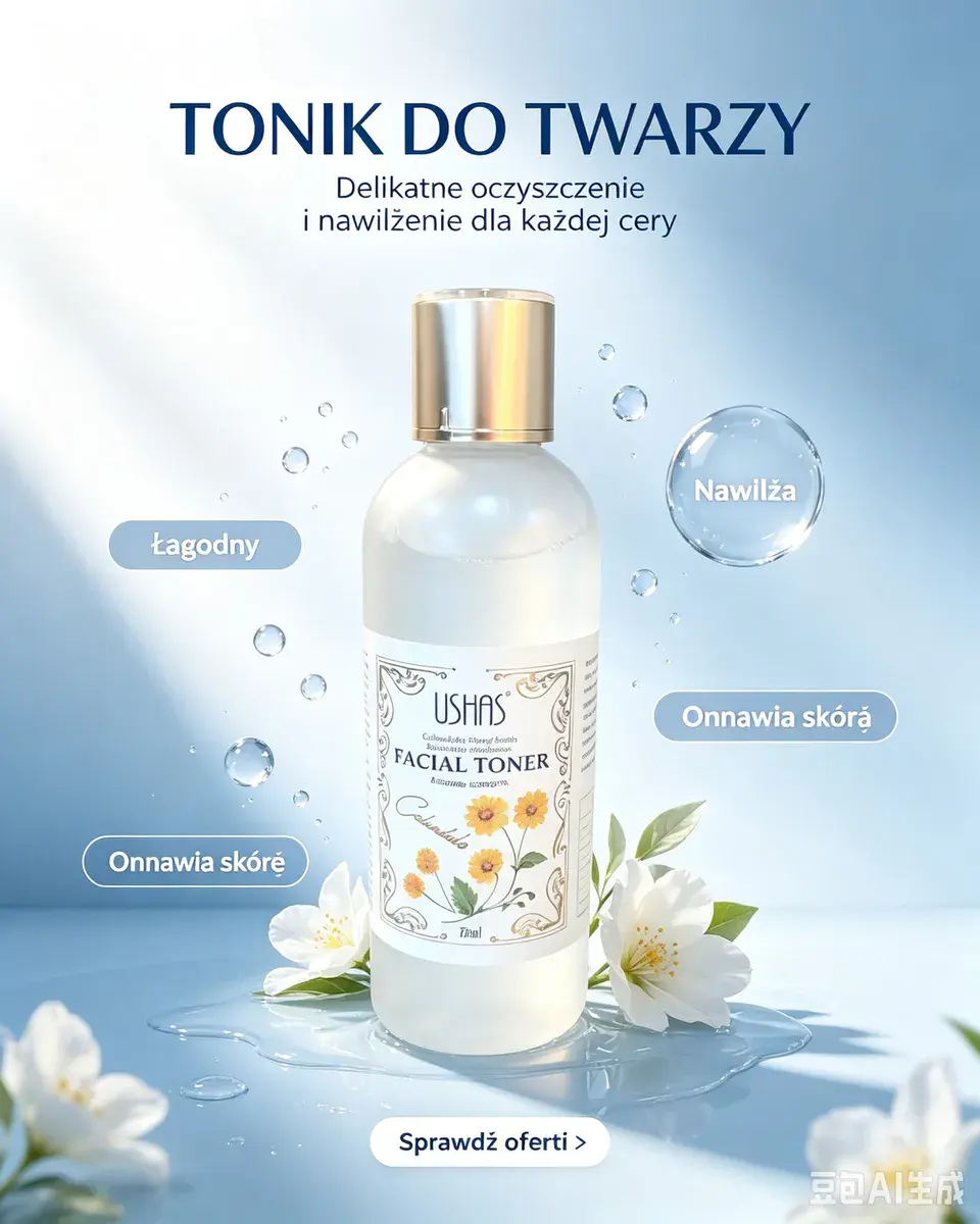 Ushas Facial Toner 75ml delikatny tonik nawilżający do twarzy