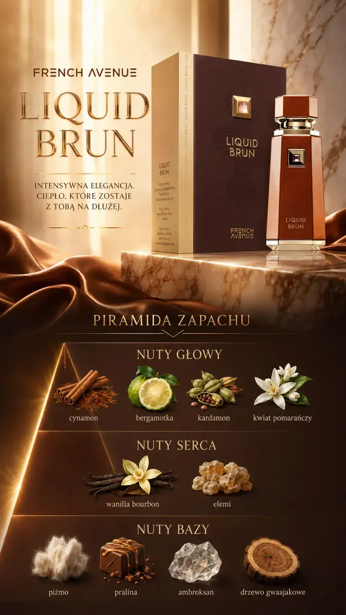 French Avenue Liquid Brun perfumy o ciepłym aromacie cynamonu i wanilii