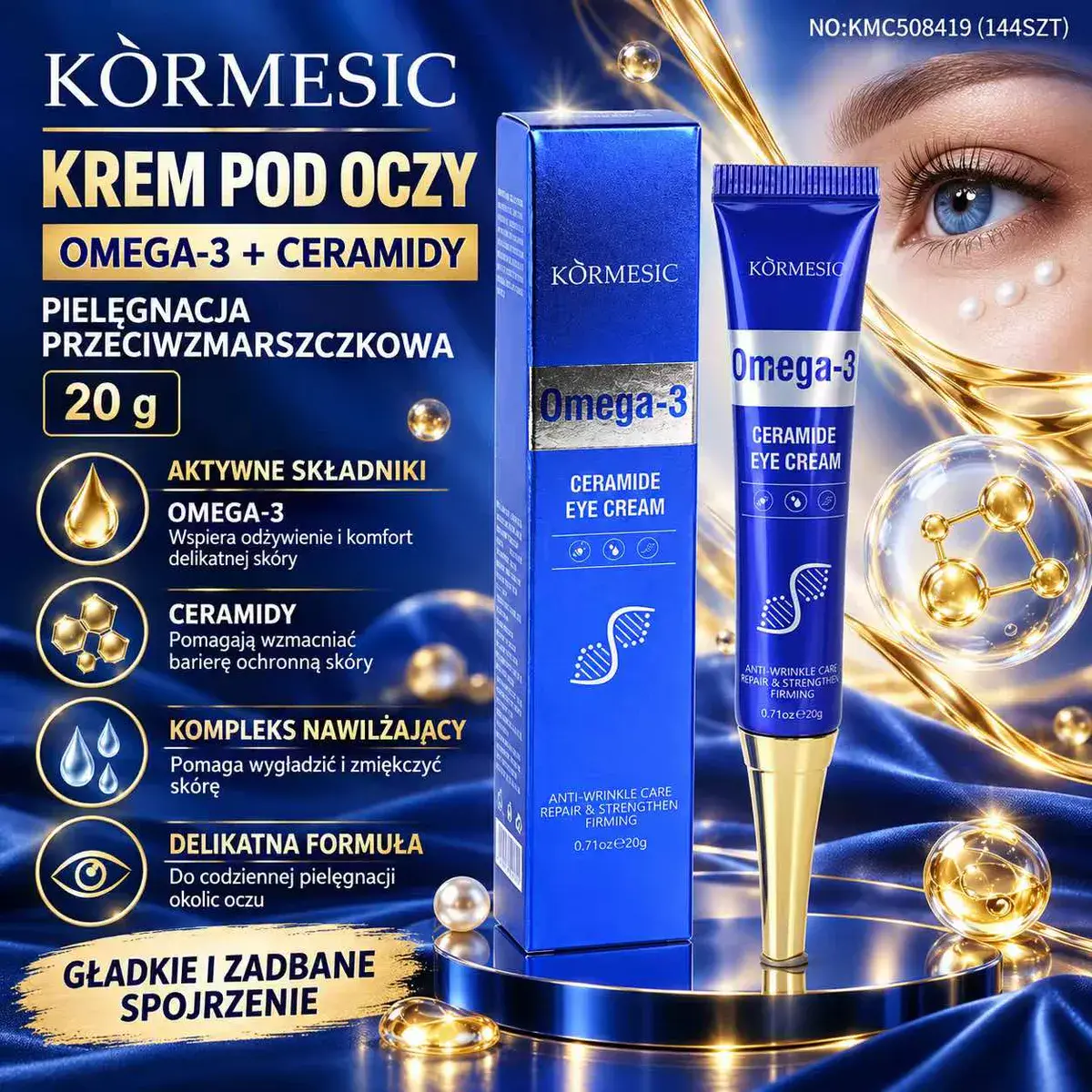 Kòrmesic Krem pod oczy Omega-3 + Ceramidy 20g nawilżający