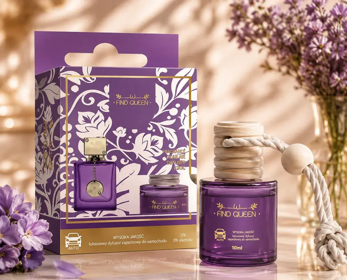 Odświeżacz powietrza Find Queen fioletowy 10 ml z drewnianą nakrętką