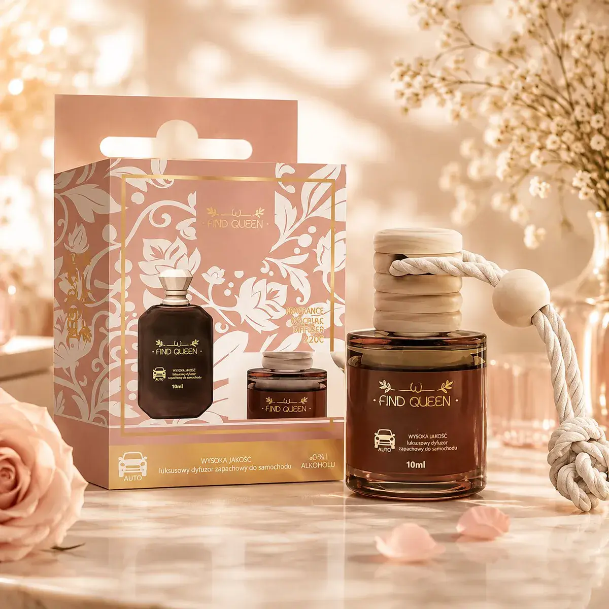 Odświeżacz powietrza FIND QUEEN 10 ml luksusowy dyfuzor samochodowy