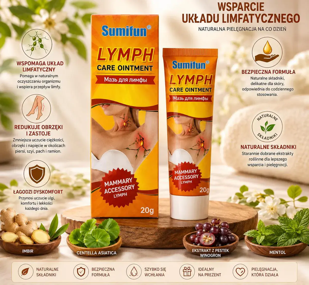 Sumifun Lymph Care Ointment 20g maść wspierająca układ limfatyczny