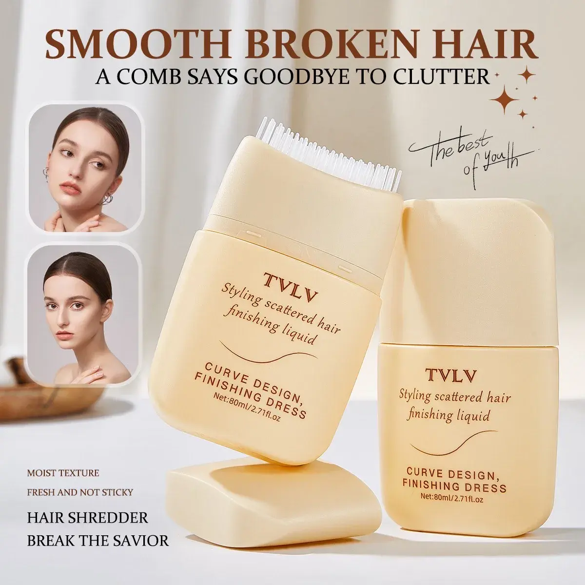TVLV Styling Scattered Hair Finishing Liquid z wbudowaną szczoteczką 80ml