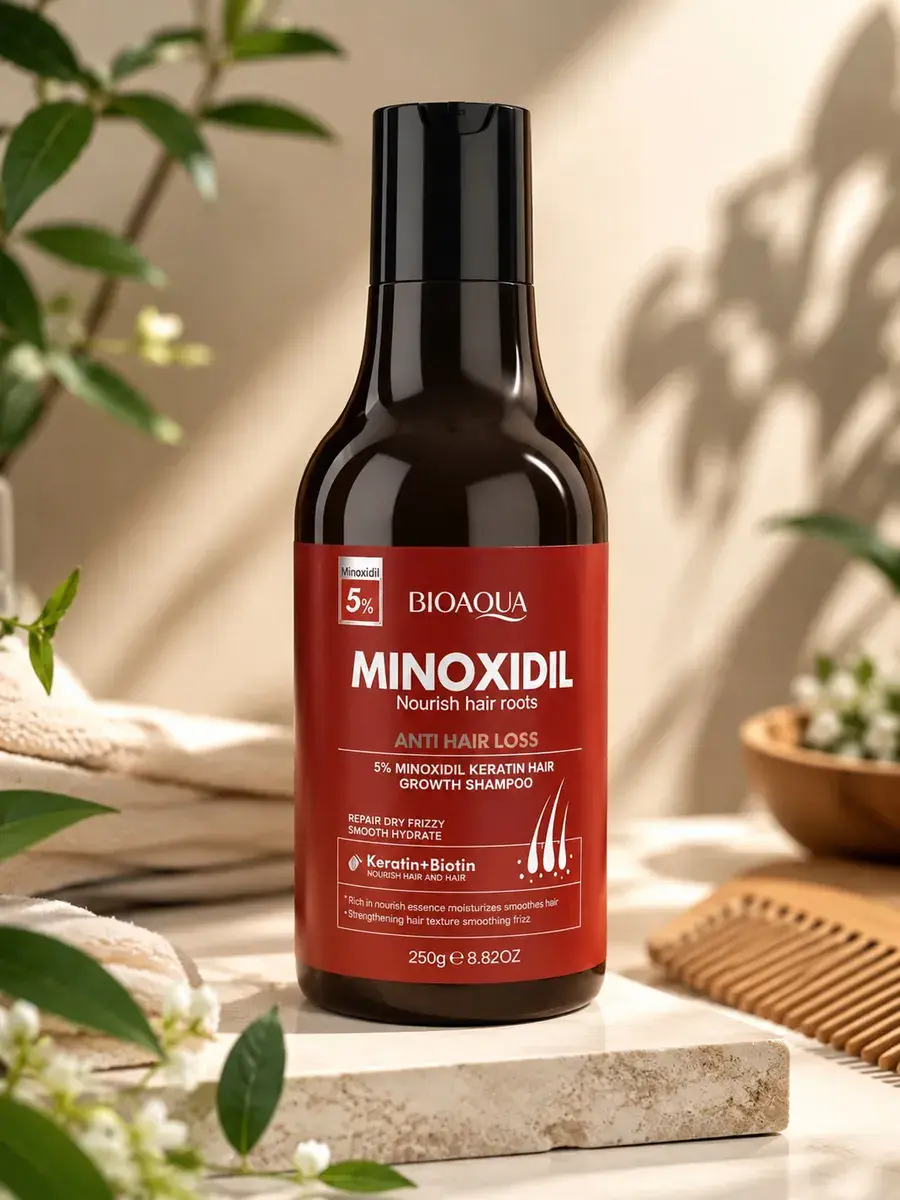 BIOAQUA Minoxidil 5% Keratin Szampon na Wzrost Włosów 250 g