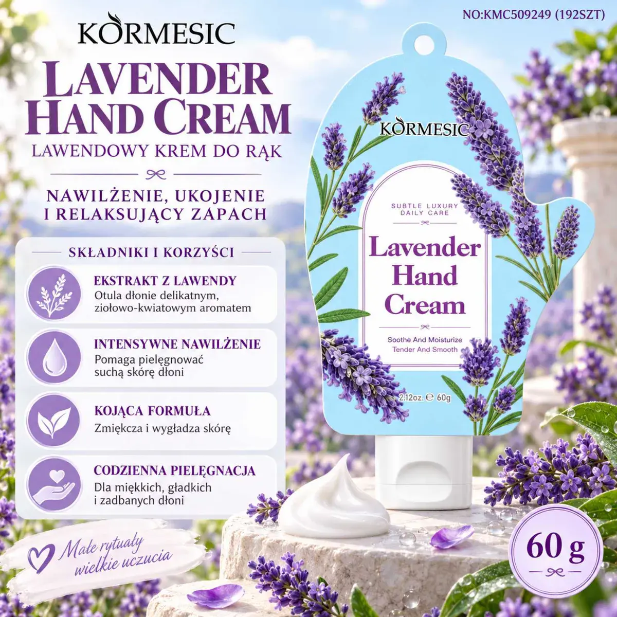 Kormesic Lawendowy Krem do Rąk 60g z Ekstraktem z Lawendy