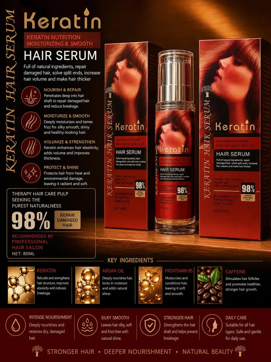 Keratin Nutrition Serum do włosów suchych i zniszczonych 80 ml