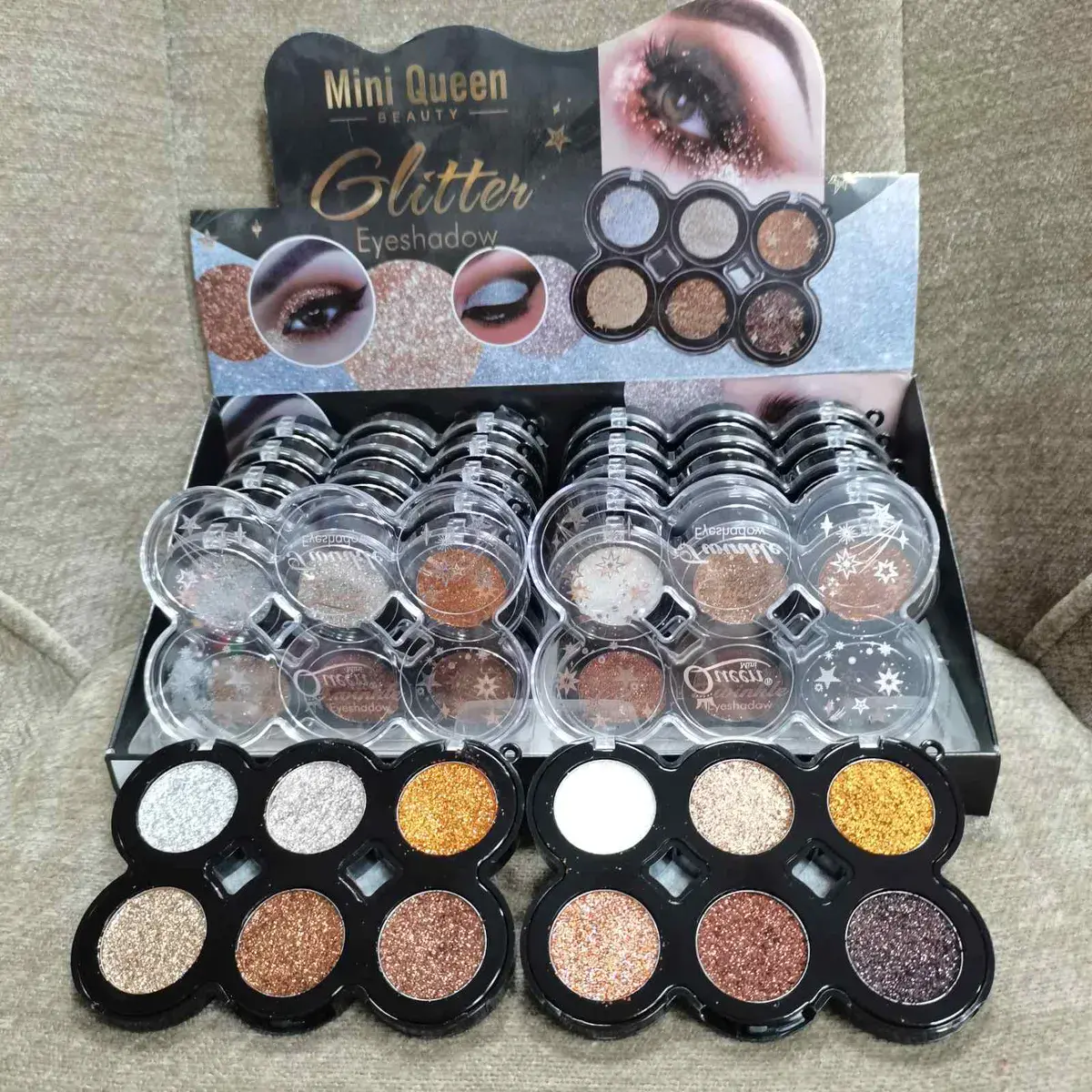 Mini Queen Beauty Paleta Cieni do Powiek Glitter 6 kolorów