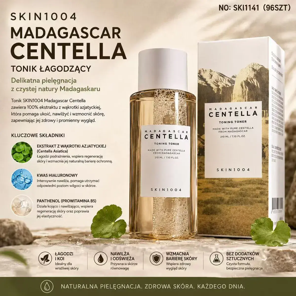 SKIN1004 Madagascar Centella Tonik Łagodzący 210 ml naturalny