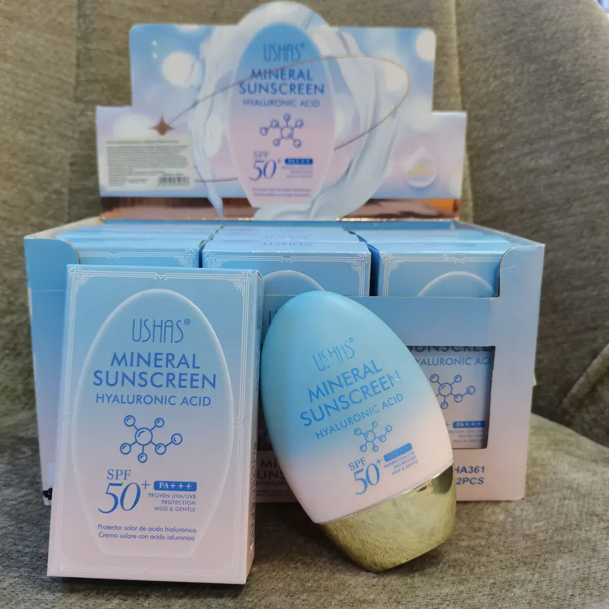 Mineralny krem z filtrem SPF 50+ z kwasem hialuronowym