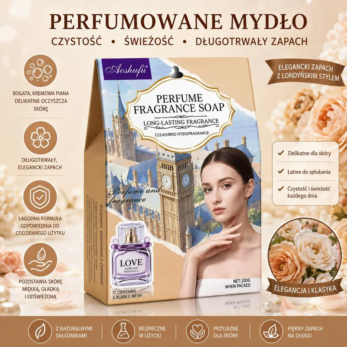 Perfumowane mydło z eleganckim zapachem i kremową pianą