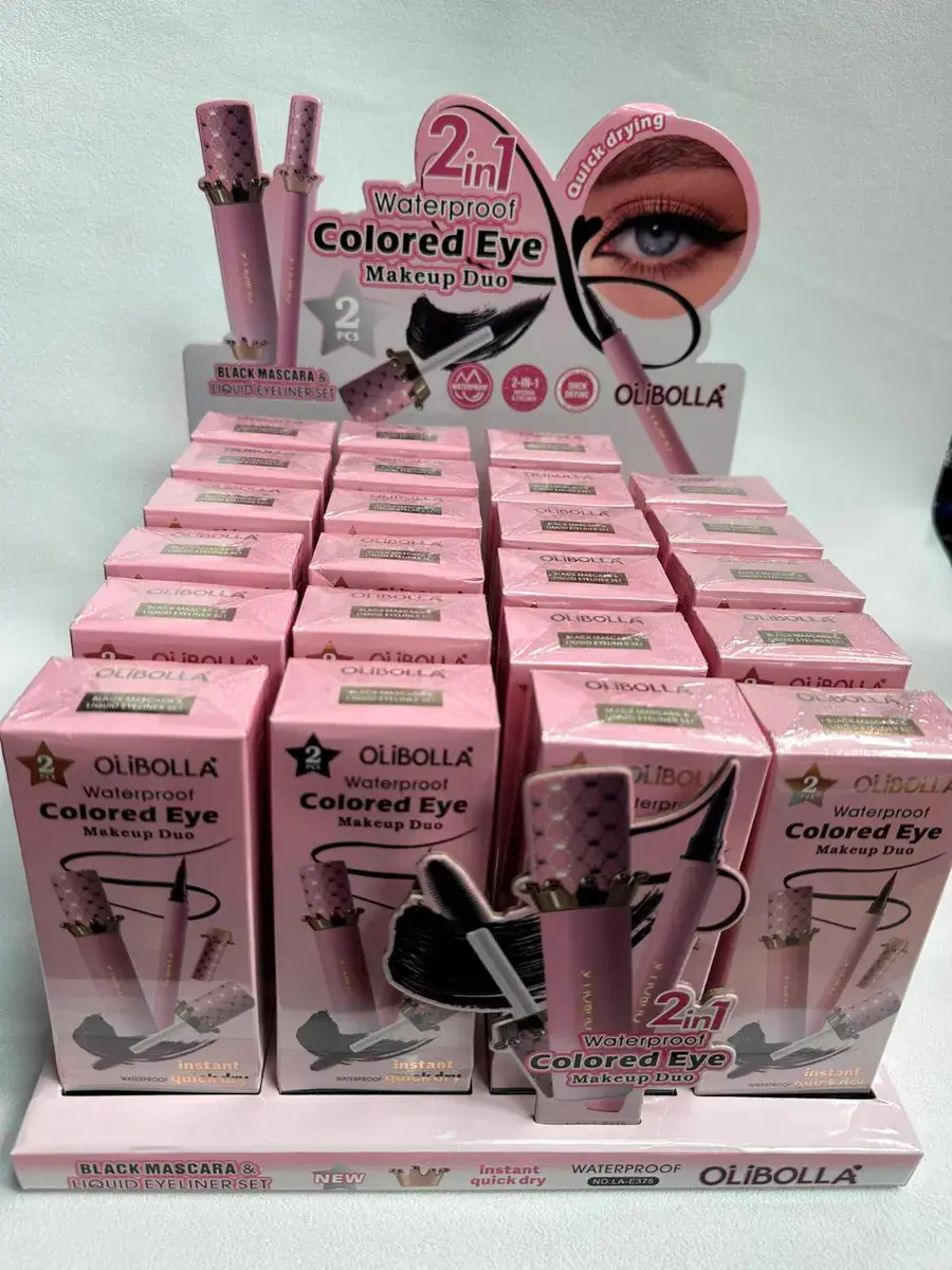 OLiBOLLA Waterproof Colored Eye Makeup Duo tusz i eyeliner 2w1 czarny
