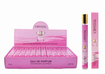 Perfumy Crystal 35ml w sprayu, różowe opakowanie, 24 sztuki
