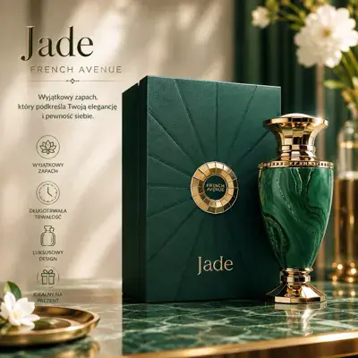 Perfumy Jade French Avenue 100ml zielona butelka luksusowy design