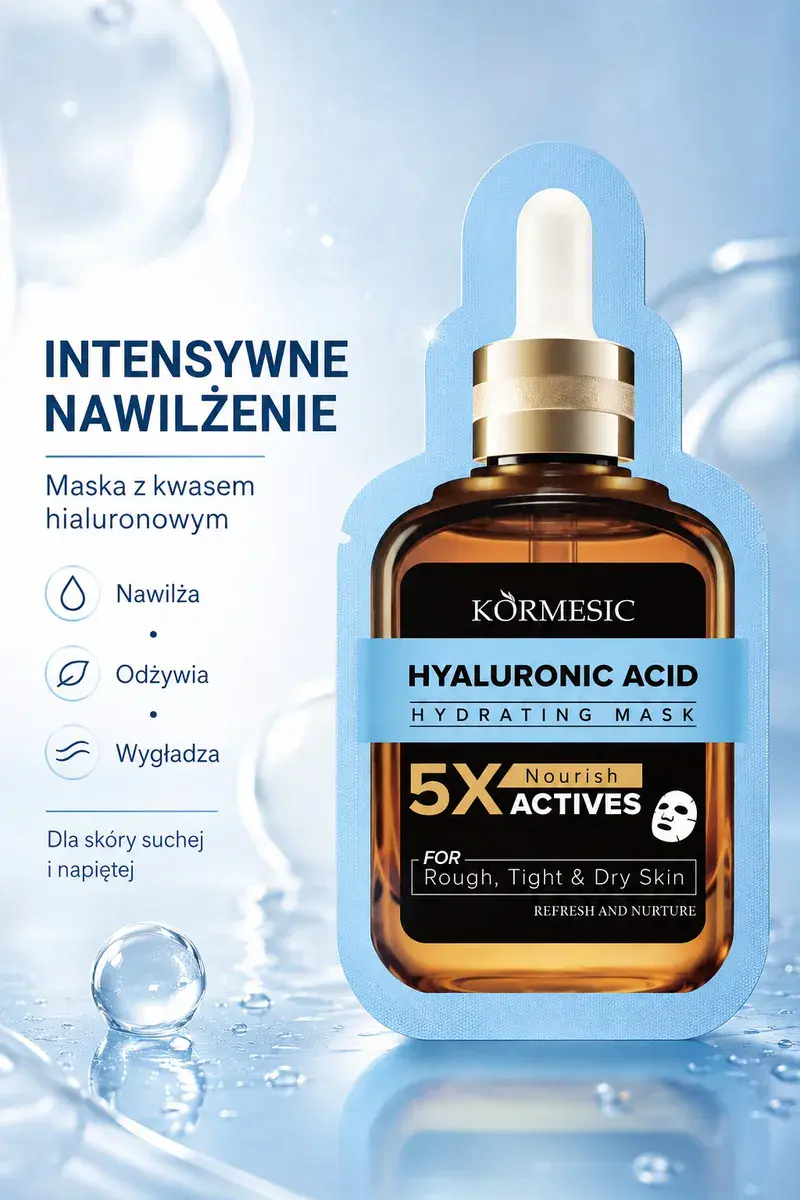 KORMESIC Hyaluronic Acid Intensywnie Nawilżająca Maska do Twarzy