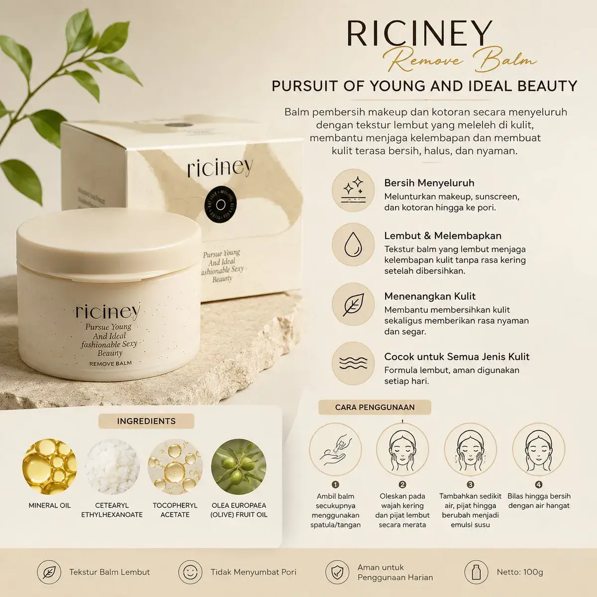Balsam oczyszczający Riciney 100g o miękkiej konsystencji