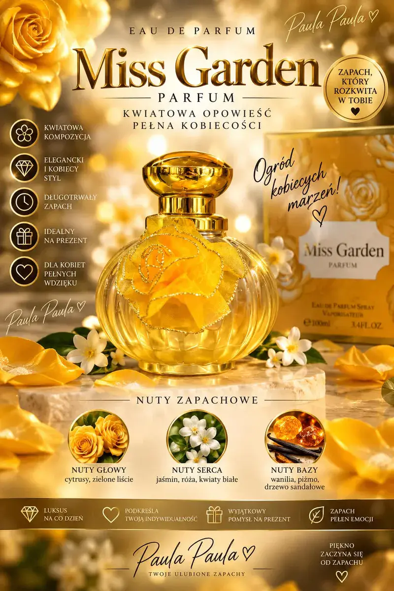 Miss Garden Eau de Parfum 100ml kwiatowy zapach damski
