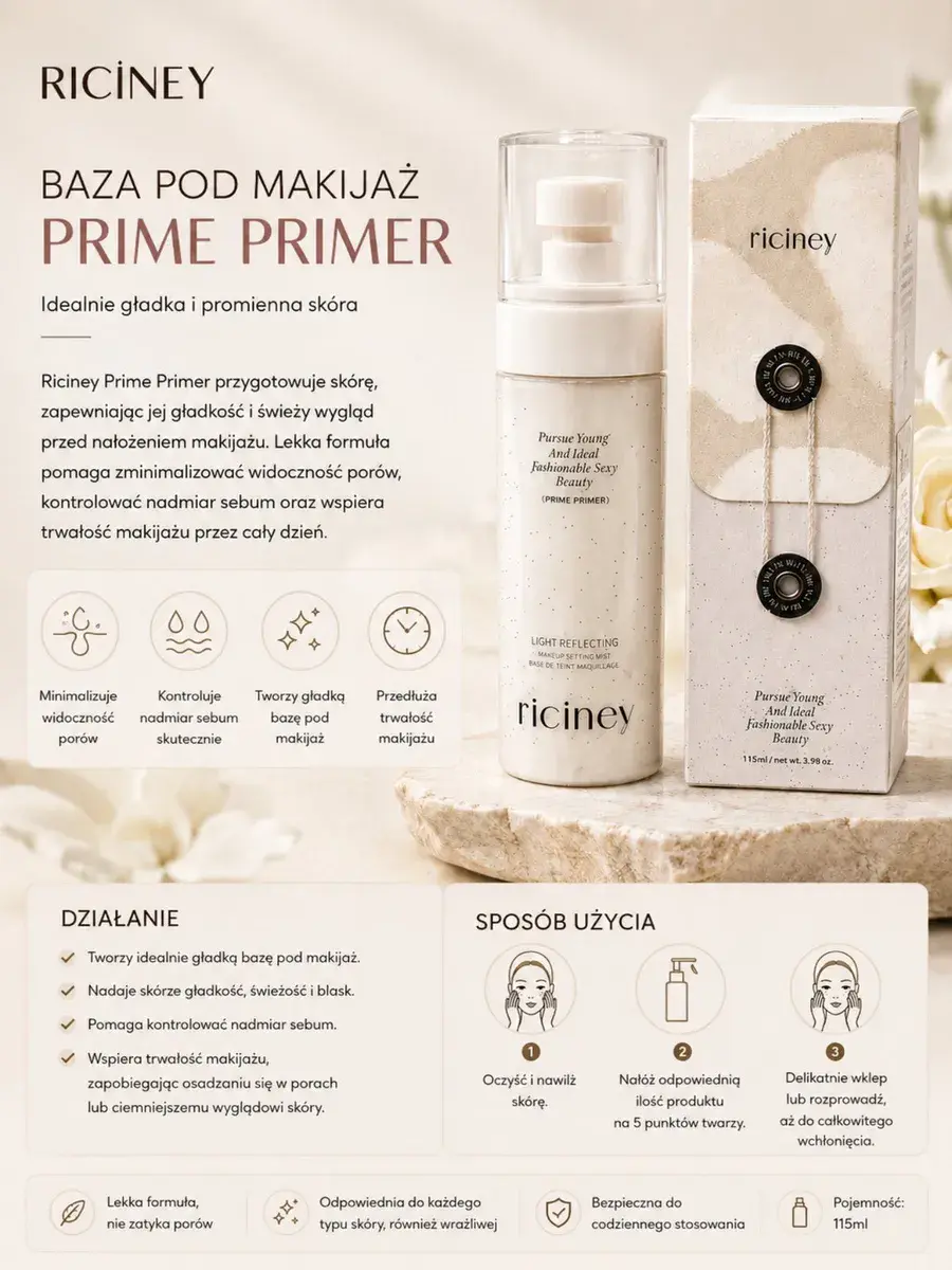 Riciney Prime Primer baza pod makijaż 115 ml kontrola sebum