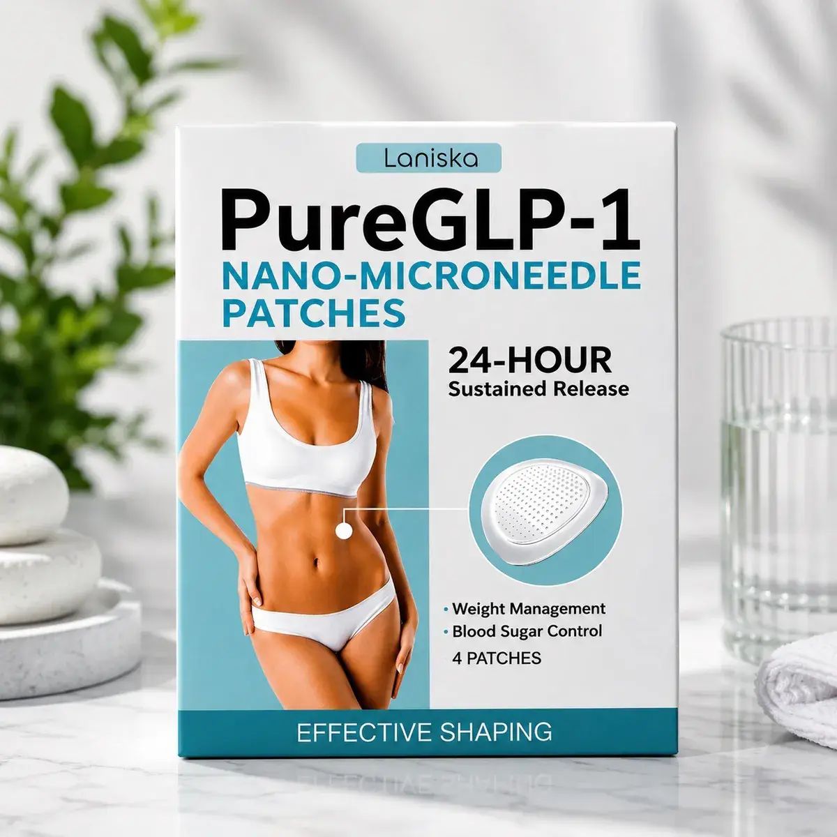Laniska PureGLP-1 Nano-Microneedle Patches 6x6 cm plastry z mikroigłami