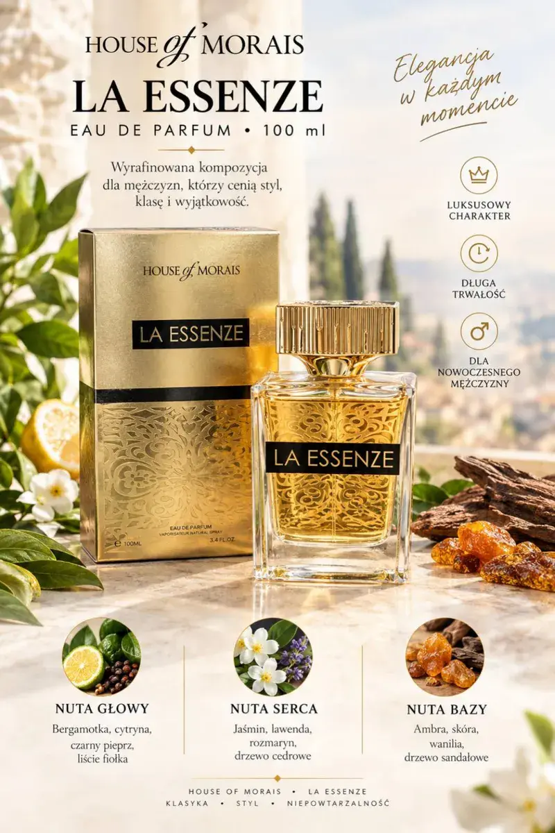 House of Morais La Essenze 100 ml elegancki zapach męski