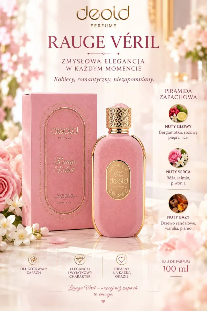 Deold Rouge Véryl Perfumy damskie 100 ml elegancki zapach