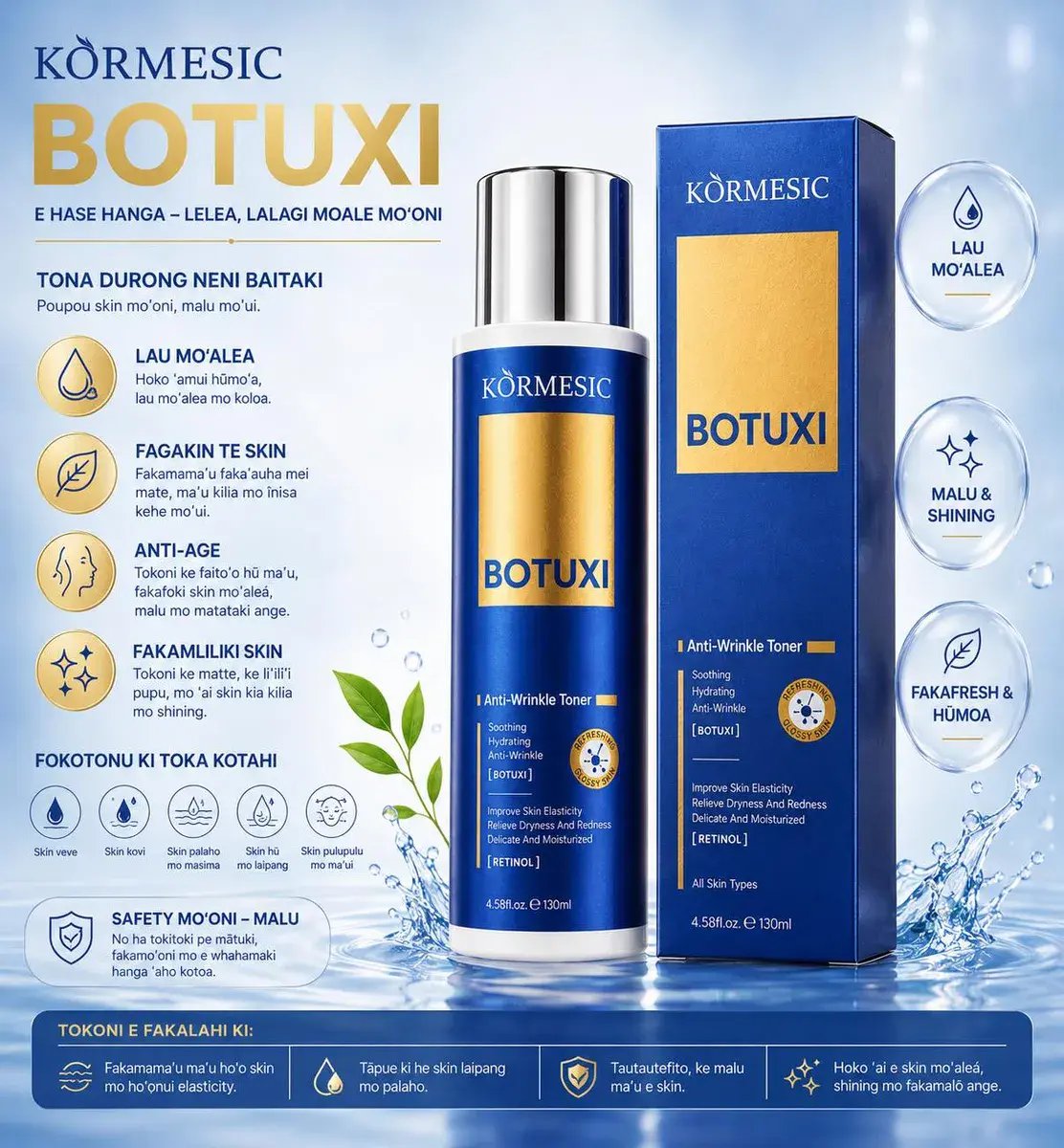 Kormesic Botuxi Anti-Wrinkle Toner 130ml nawilżający i wygładzający