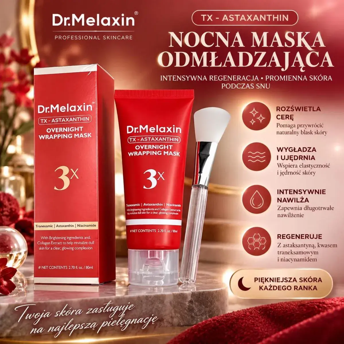 Dr.Melaxin TX-Astaxanthin nocna maska odmładzająca 80 ml