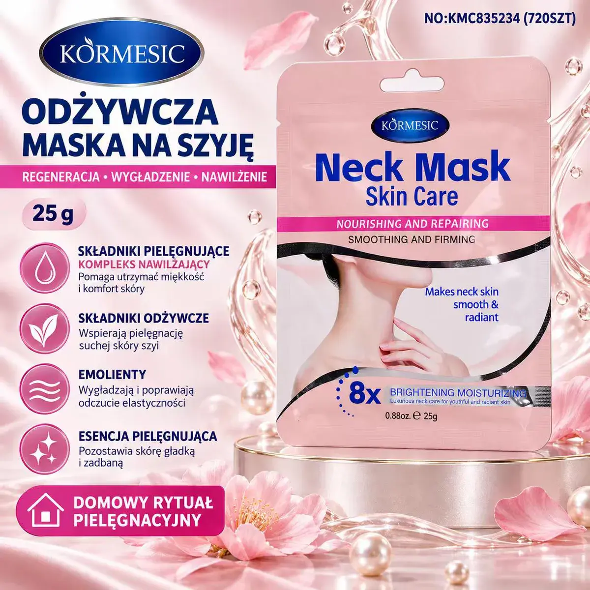 KORMESIC Odżywcza Maska na Szyję 25g Nawilżająca i Wygładzająca