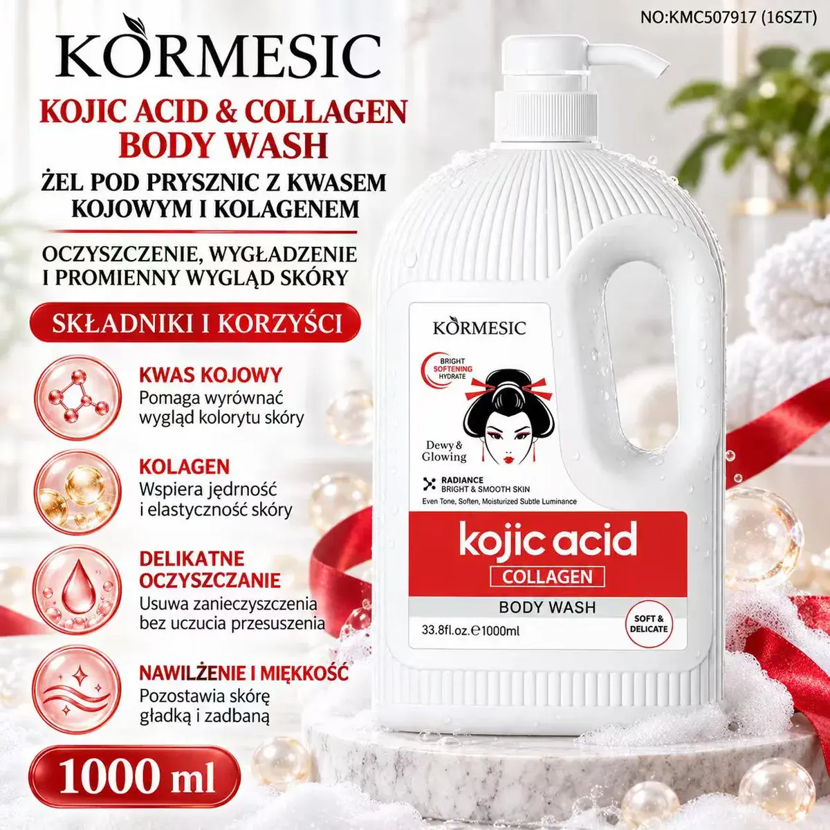 Körmesic Kojic Acid & Collagen Żel pod Prysznic 1000ml