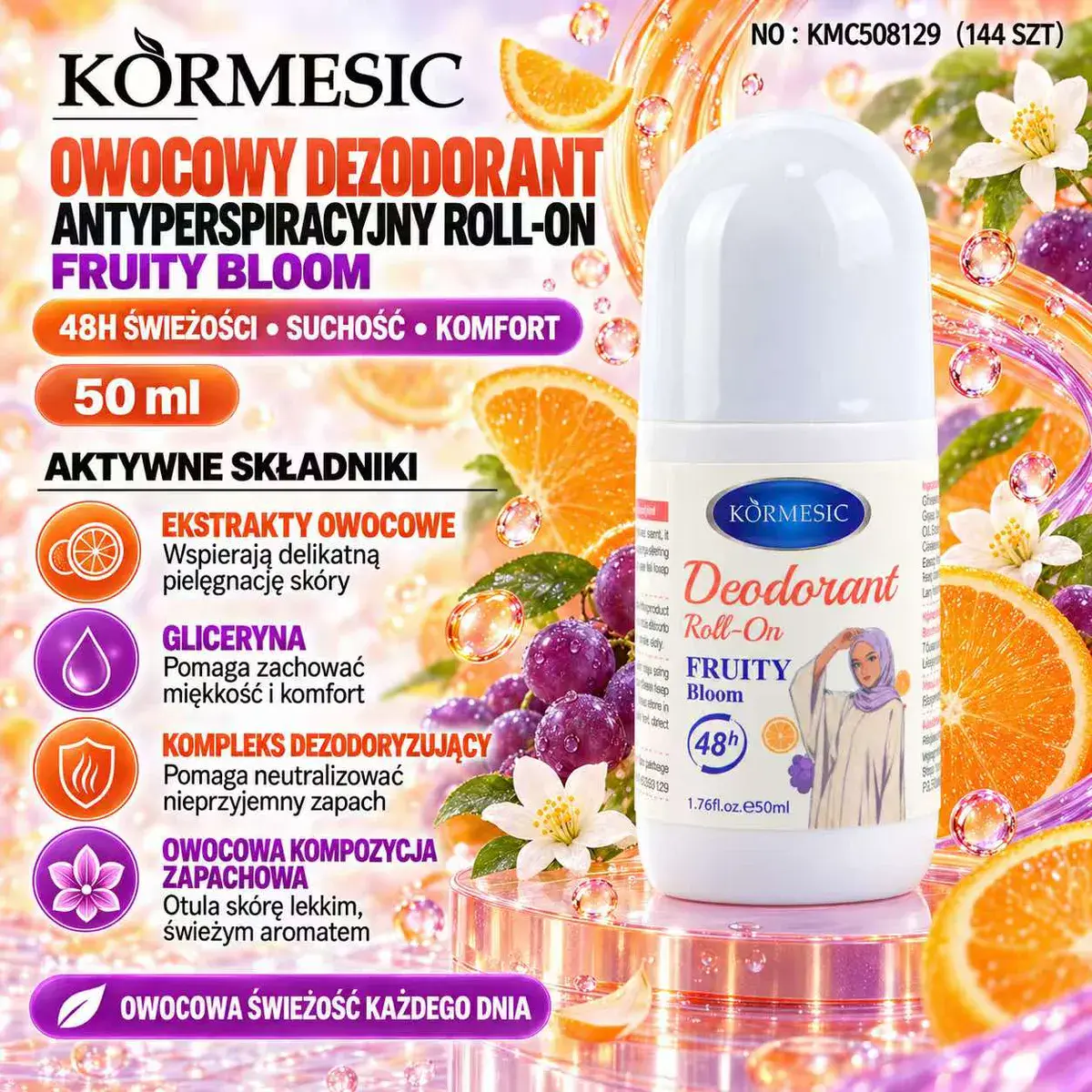 Körmesic Owocowy Dezodorant Antyperspiracyjny Roll-On 50 ml