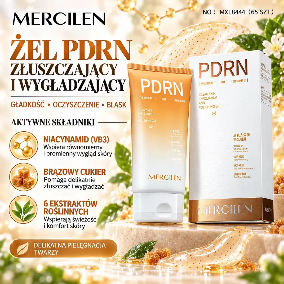 Mercilen Żel PDRN złuszczający i wygładzający do twarzy