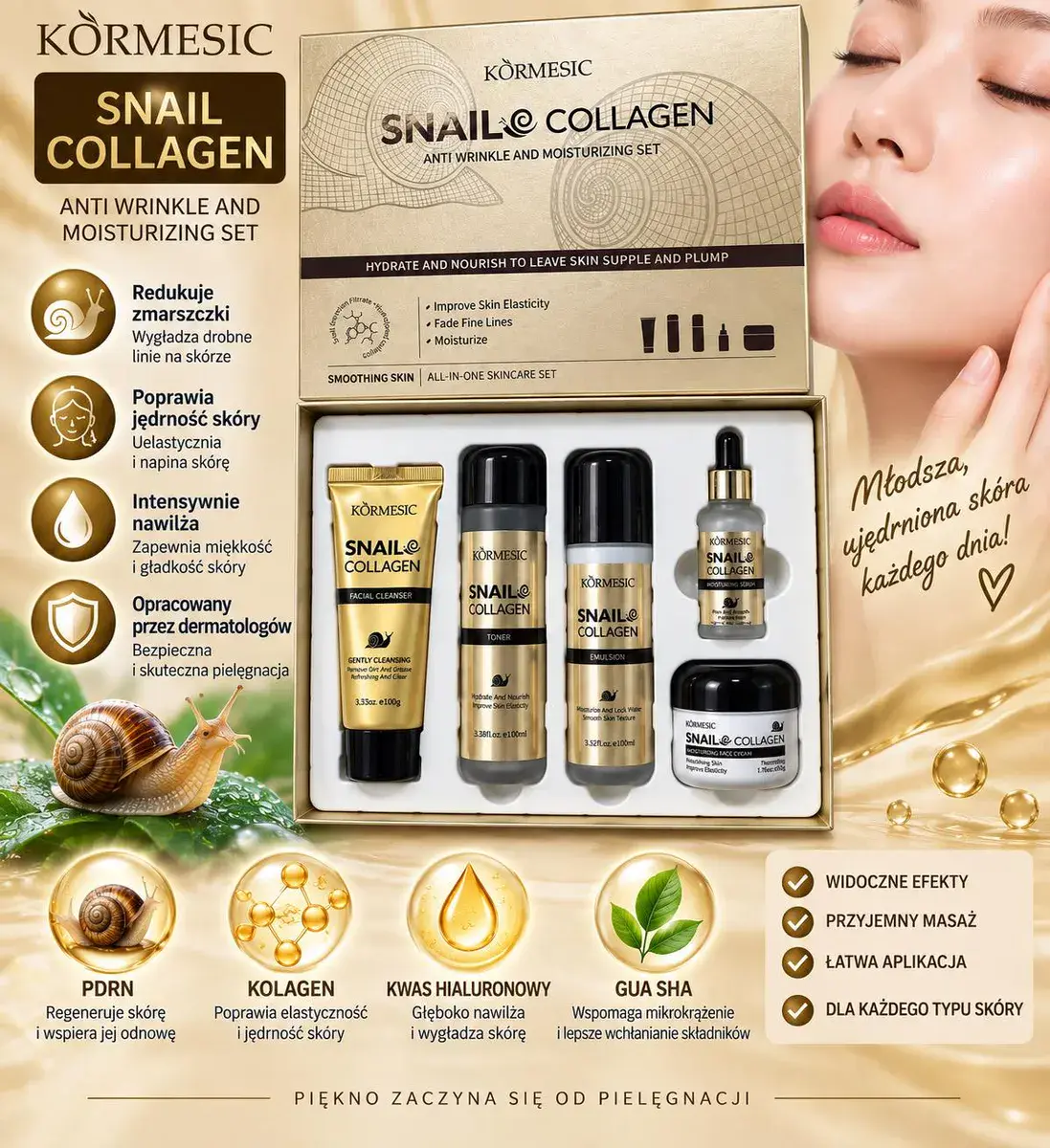 KORMESIC Snail Collagen Zestaw Prezentowy do Pielęgnacji Skóry