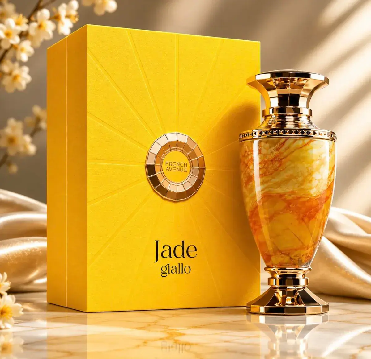 Perfumy Jade Giallo 100ml w eleganckim żółtym opakowaniu