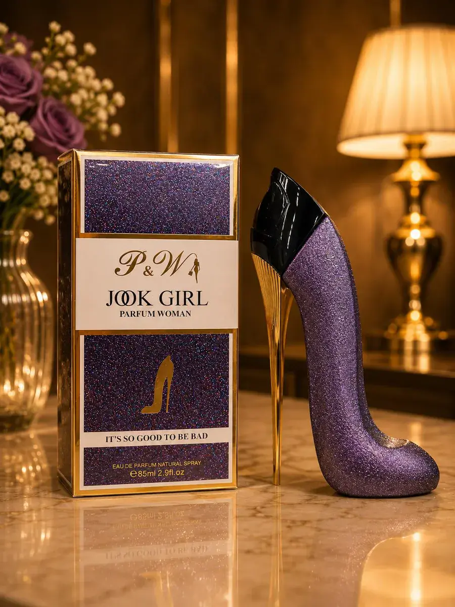 Perfumy damskie Jook Girl 85ml w fioletowym flakonie szpilka