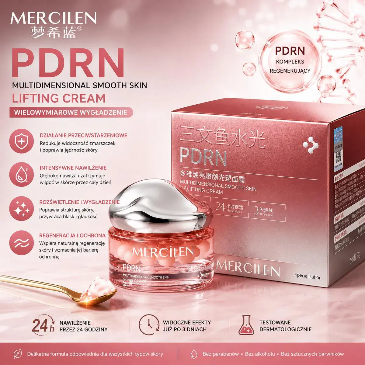 Mercilen PDRN krem liftingujący 30 g intensywne nawilżenie