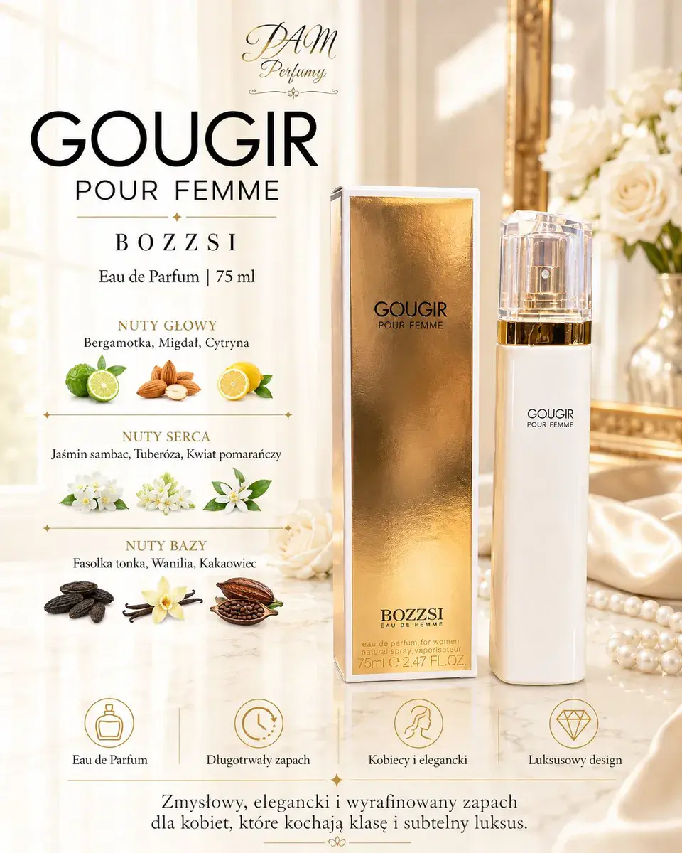 Perfumy damskie Gougir Pour Femme 75 ml elegancki zapach