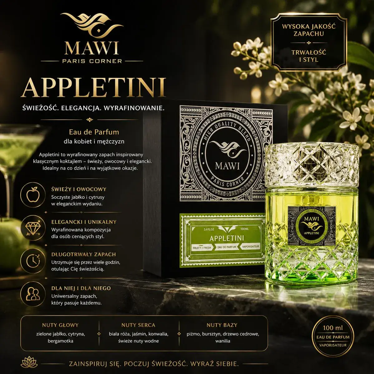 MAWI Appletini Perfumy 100ml świeży owocowy zapach unisex