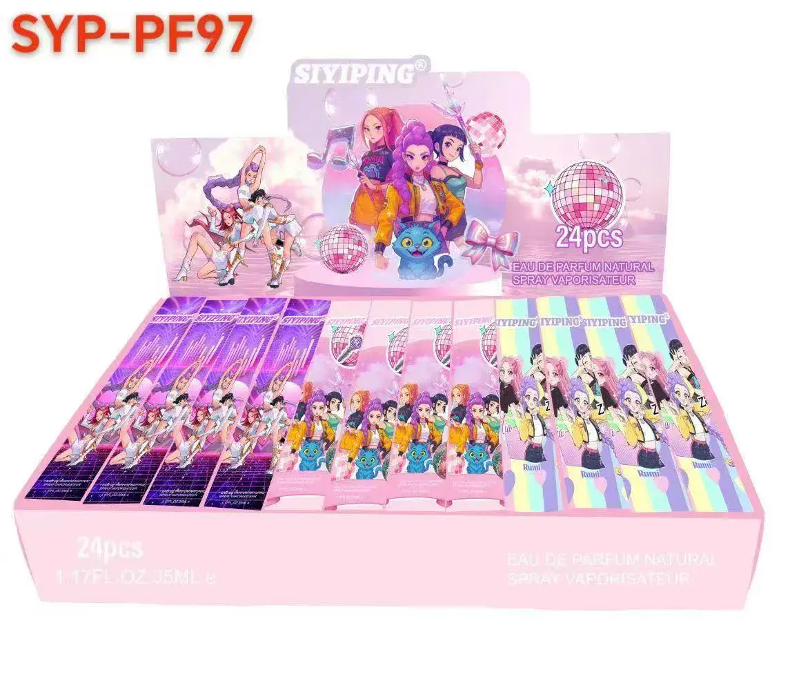Perfumy w sprayu 35 ml zestaw 24 sztuk kolorowe opakowania
