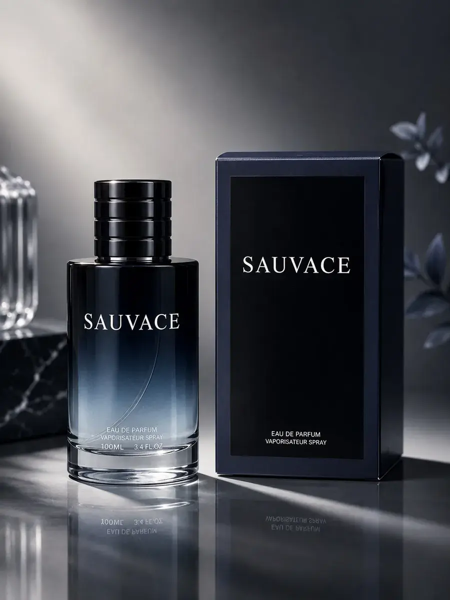 Perfumy Sauvace 100ml Eau de Parfum z atomizerem czarno-szare
