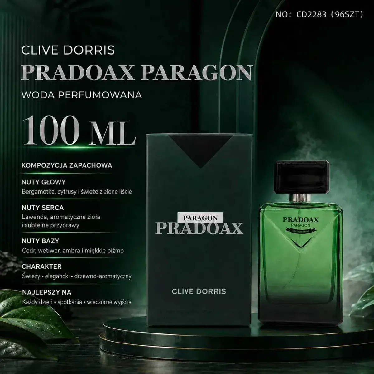 Pradoax Paragon Clive Dorris woda perfumowana 100 ml zielona