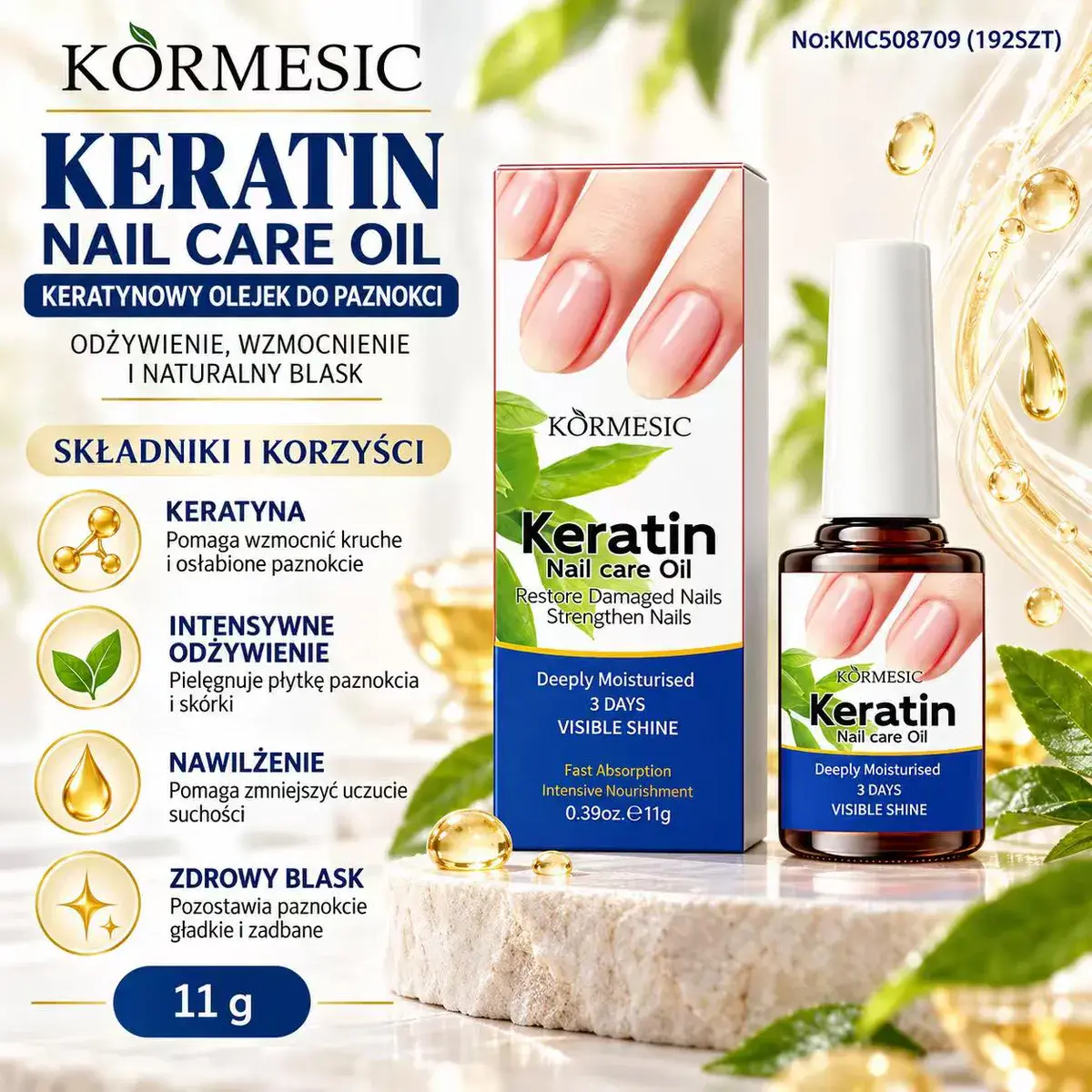 Kormesic Keratin Olejek Keratynowy do Paznokci 11g