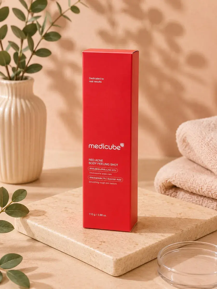 Peeling do ciała na trądzik z AHA, BHA, PHA i LHA 110g czerwony