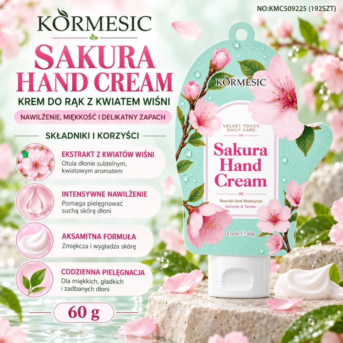 Krem do rąk Sakura z ekstraktem z kwiatu wiśni 60g