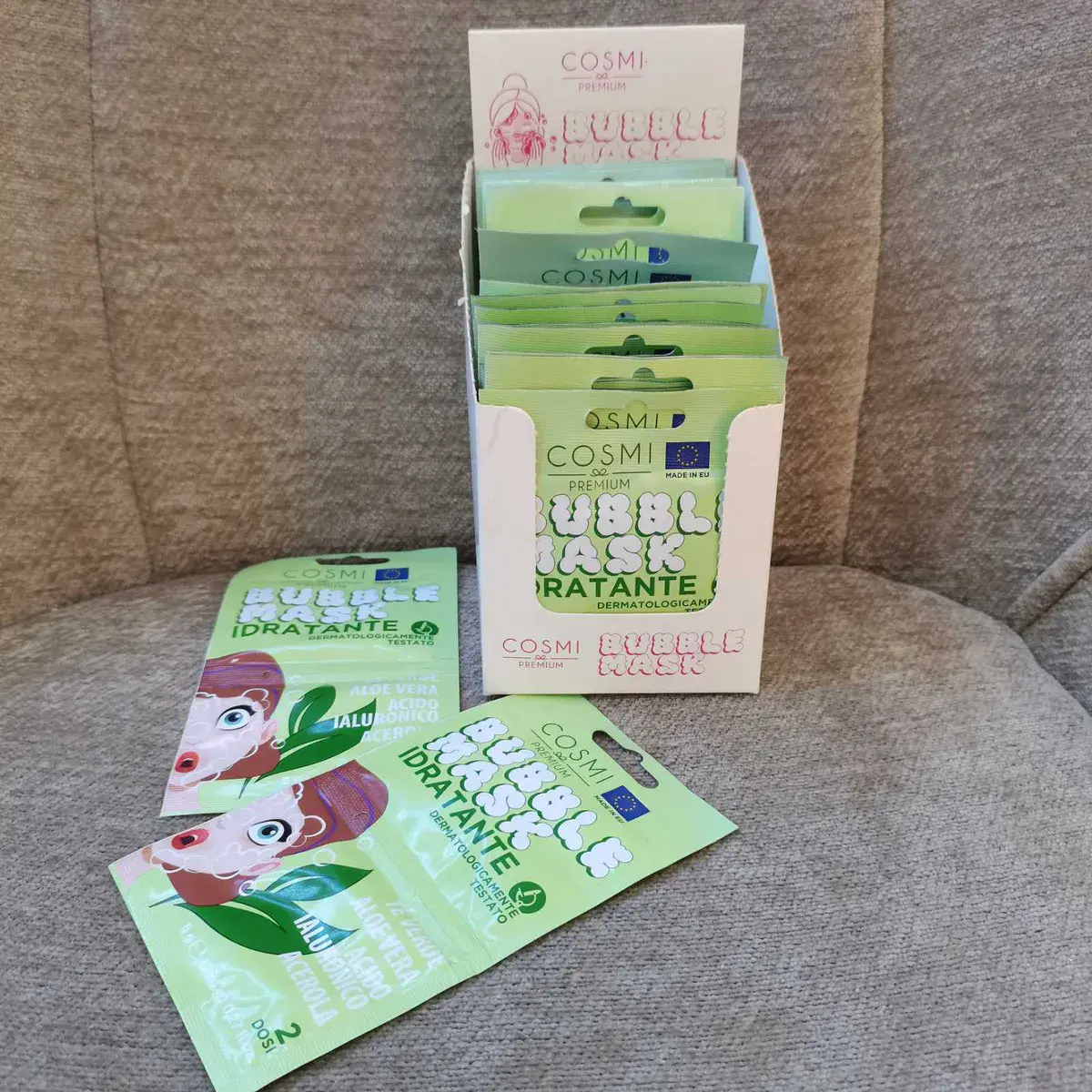 Cosmi Premium Bubble Mask Nawilżająca z Aloesem i Kwasem Hialuronowym