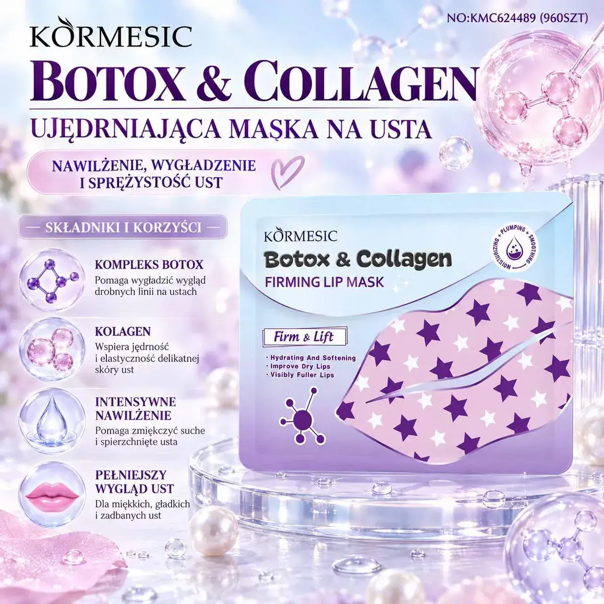 Kormesic Botox & Collagen Ujędrniająca Maska na Usta