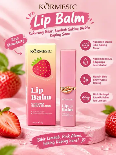 Balsam do ust zmieniający kolor o smaku truskawkowym KORMESIC