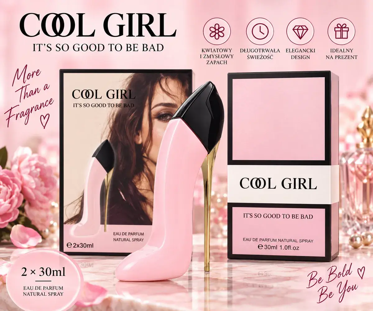 Cool Girl Perfumy w Kształcie Szpilki 2x30ml Różowo-Złote